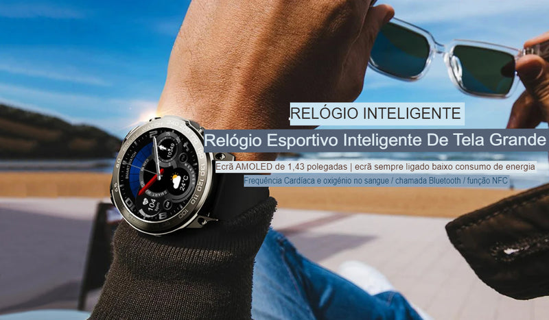 Novo Smartwatch, Relógio Inteligente, à prova d'água , tela amoled