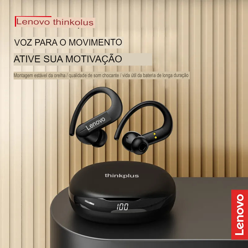 Fones de ouvido TWS T50, Bluetooth com redução de ruído, Lenovo