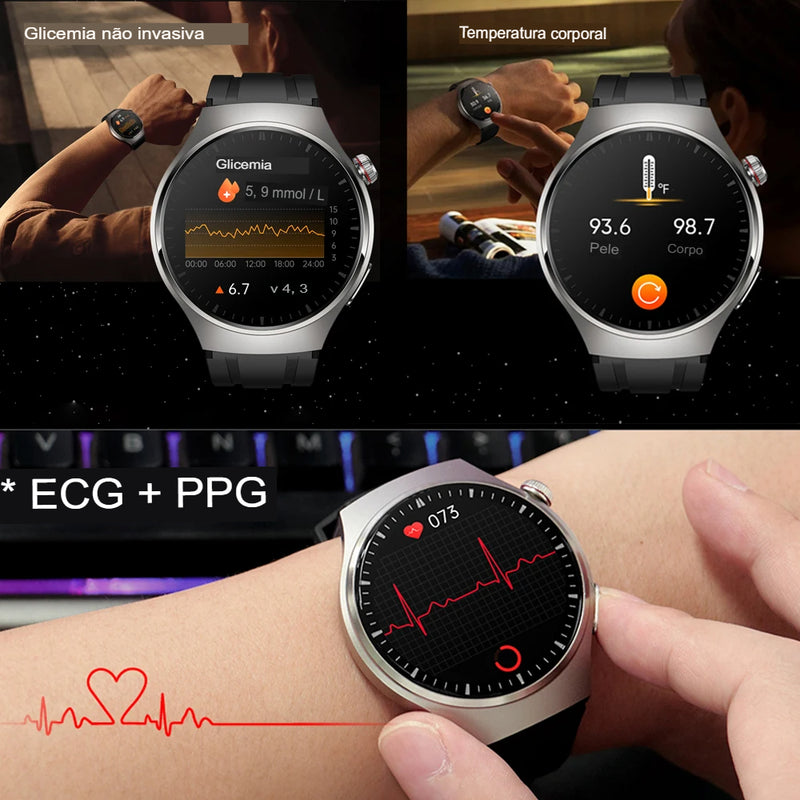 Smartwatch, relógio inteligente para homens,  frequência cardíaca, monitor de saúde, resistente a água