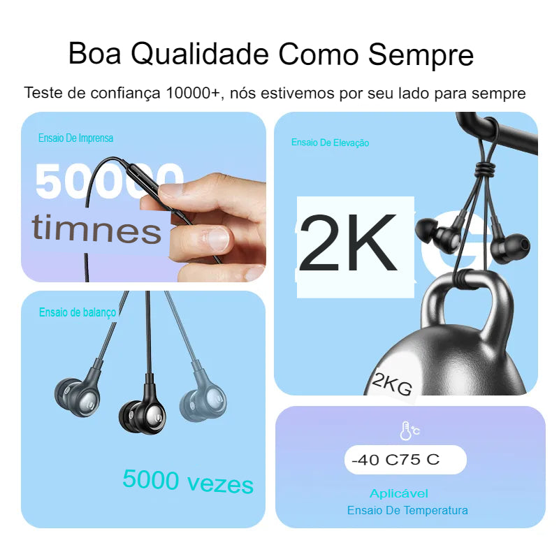 UGREEN fone de ouvido com fio equipado com microfone intra-auricular de 3,5mm para suprimir o ruído ambiente.