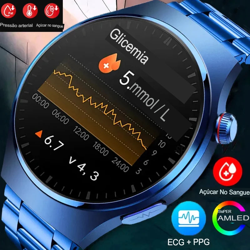 Smartwatch, Relógio inteligente masculino, medidor de frequência cardíaca, tela HD 466x466, chamada Bluetooth