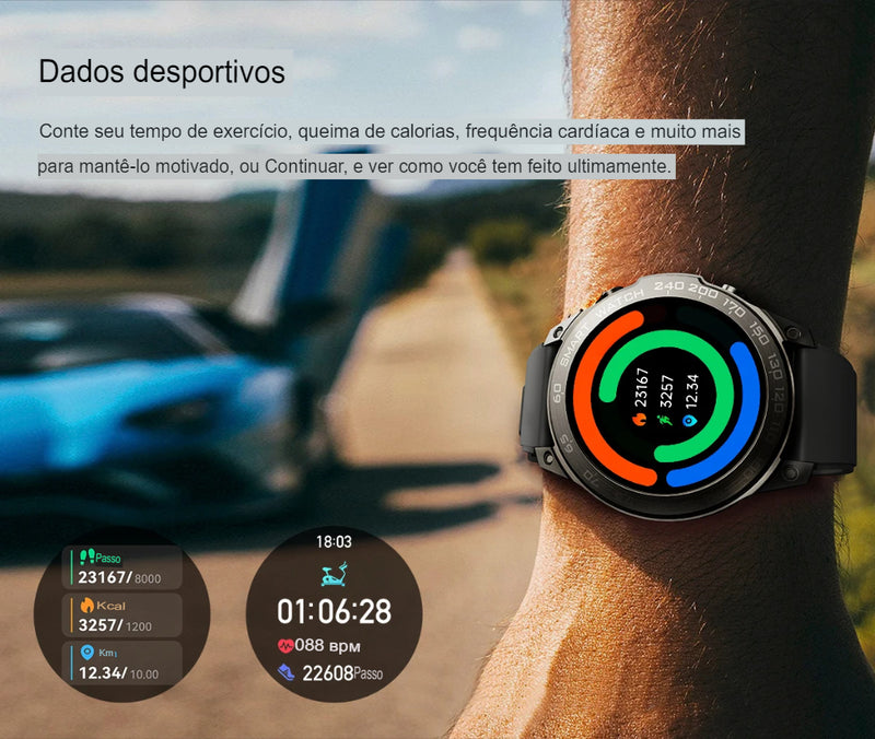 Novo Smartwatch, Relógio Inteligente, à prova d'água , tela amoled