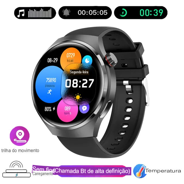 smartwatch, relógio inteligente Huawei gt4 pro, tela hd, aprova d'água