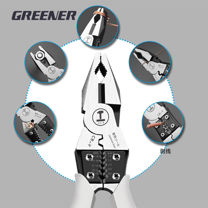Alicate agulha, multifuncional universal, ferramentas de ferragem, cortadores de fio universal eletricista