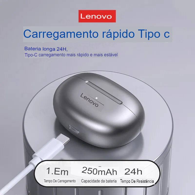 Fones de ouvido sem fio com Microfone, Lenovo