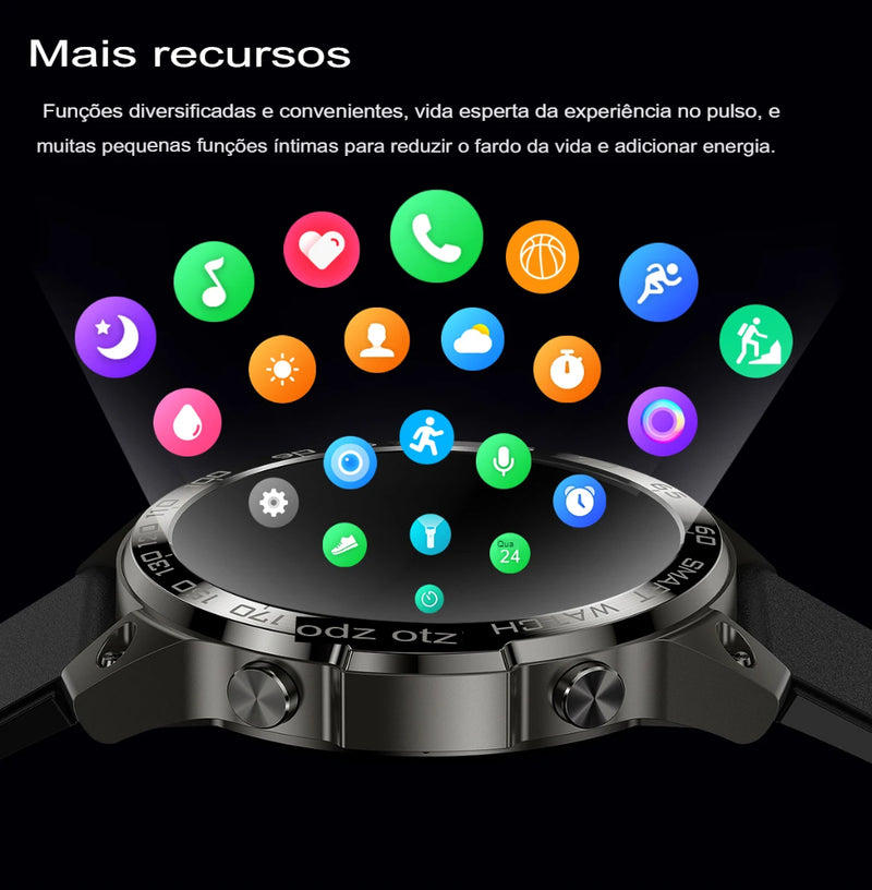 Novo Smartwatch, Relógio Inteligente, à prova d'água , tela amoled