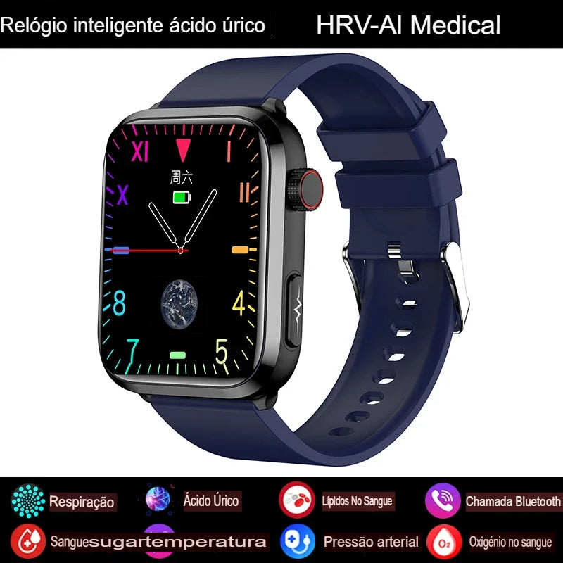 Smartwatch, Relógio inteligente masculino, medidor de frequência cardíaca, bluetooth, Assistente de voz embutido