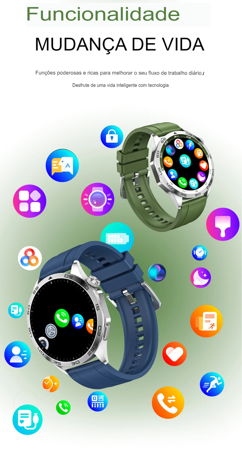 Smartwatch Huawei GT4, Tela HD Amoled, IP68 Impermeável, Frequência Cardíaca, Pressão Arterial.