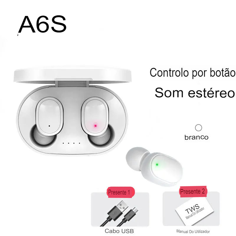 Fones de ouvido sem fio, Bluetooth, estéreo, com microfone